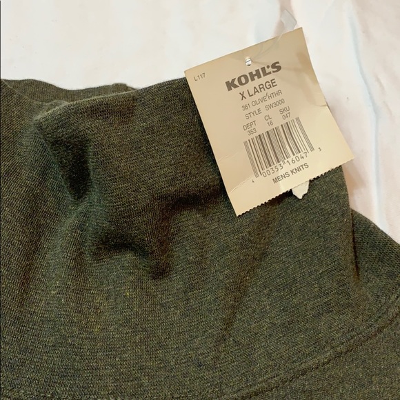 NWT green/gray men’s 100% cotton turtleneck XL - Picture 3 of 3
